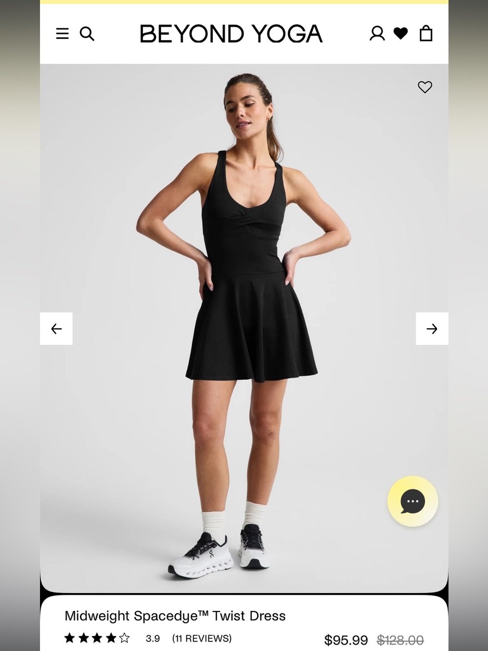 Beyond Yoga Black Spacedye Twist Tank Dress